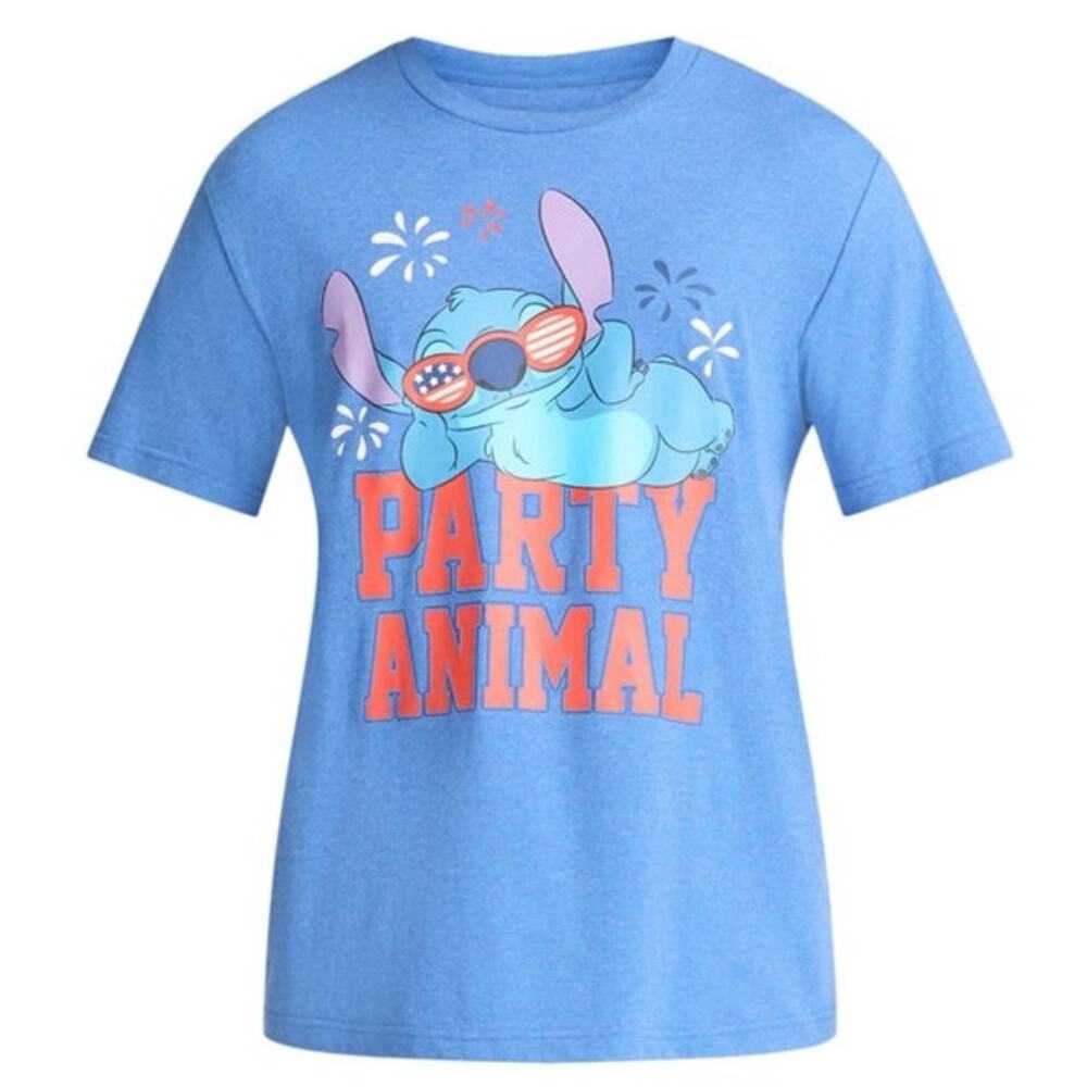Lilo & Stitch Men's Graphic T-shirt Patriotic Americana July 4th Party Animal 3X